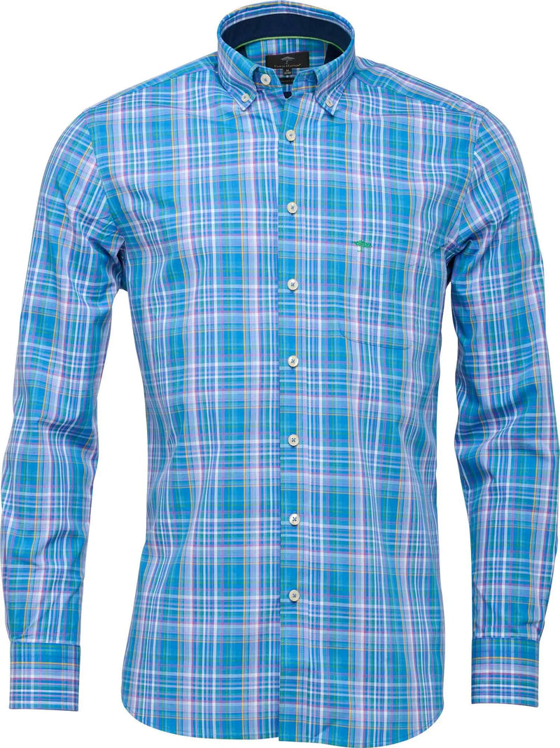 Fynch Hatton skjorta rutig bröstficka Fynch-Hatton Textilhandels GmbH