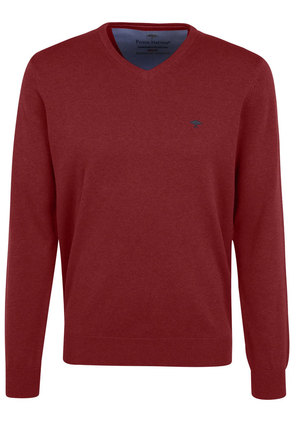 V-ringad tröja winter red Fynch-Hatton Textilhandels GmbH
