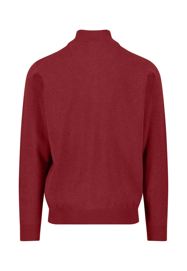 Fynch Hatton Zip tröja deep merlot