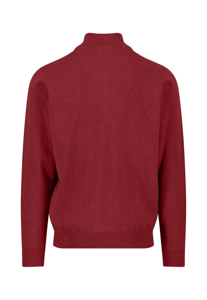 Fynch Hatton Zip tröja deep merlot