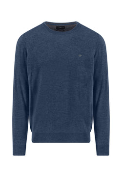 Fynch Hatton tröja rund hals Merino Cashmere night