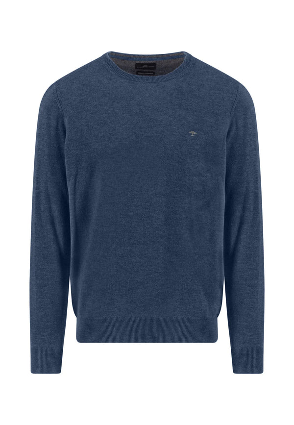 Fynch Hatton tröja rund hals Merino Cashmere night