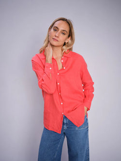 Mos Mosh Karli Linen shirt  /|Cayenne-BK HERR