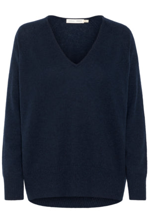 Inwear LUKKAIW V-NECK CASHMERE / Marinblå - BK HERR