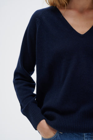 Inwear LUKKAIW V-NECK CASHMERE / Marinblå - BK HERR