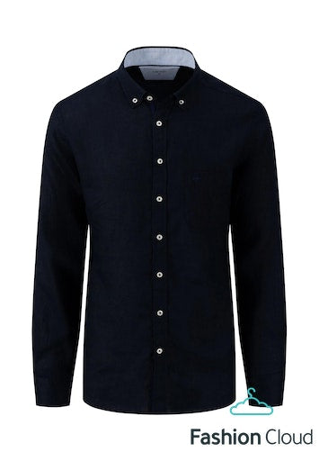 Fynch Hatton linne skjorta - Navy