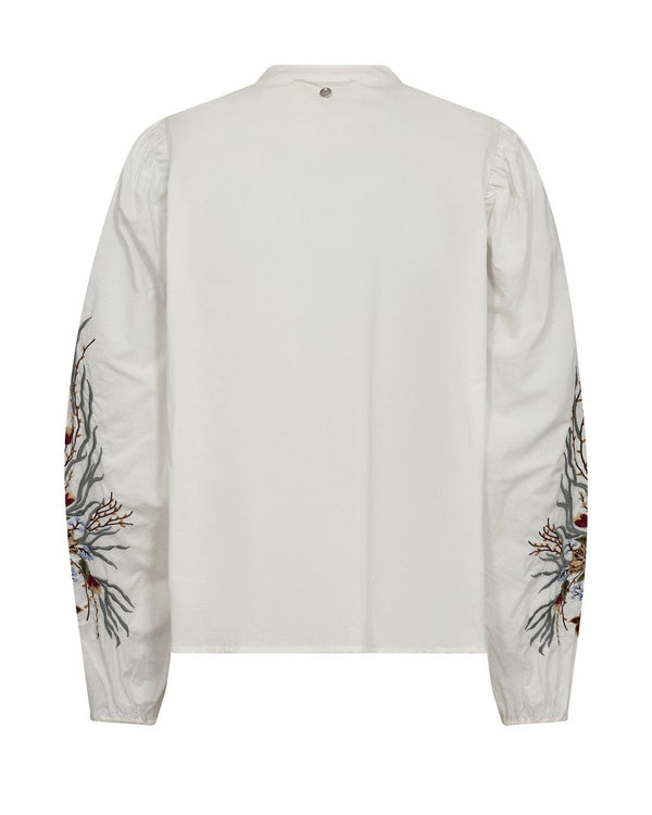 Mosmosh Mysa poplin blus / Ecru Mos Mosh