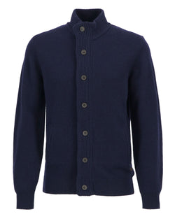 Barbour Essent Patch Zip Through Knitted Jumper / Navy Barbour