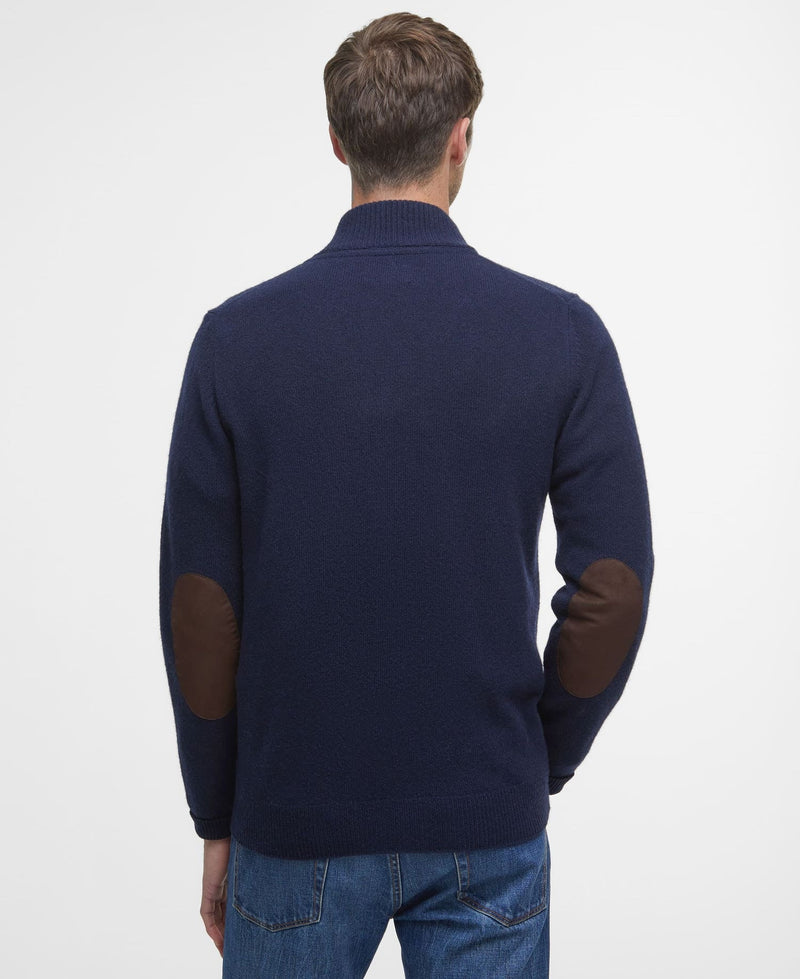 Barbour Essent Patch Zip Through Knitted Jumper / Navy Barbour