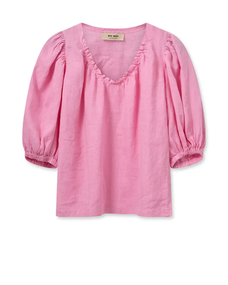 Mos Mosh Taissa Linen Blouse / Begonia Pink Mos Mosh