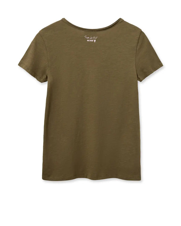 Mos Mosh Tulli V-SS basic tee / Burnt Olive Mos Mosh