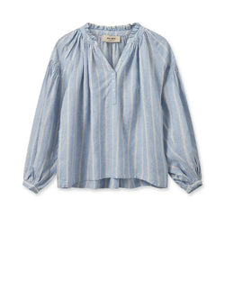 Mos Mosh Safi Striped Linen blouse / Cashmere Blue Mos Mosh