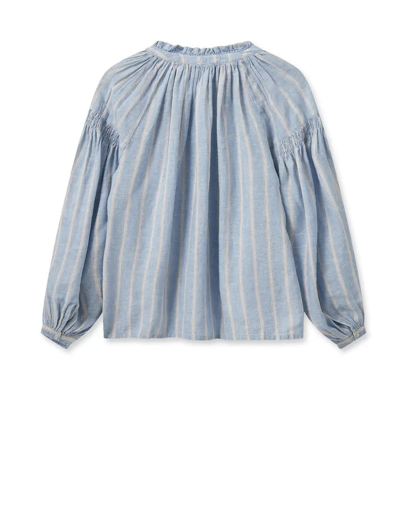 Mos Mosh Safi Striped Linen blouse / Cashmere Blue Mos Mosh