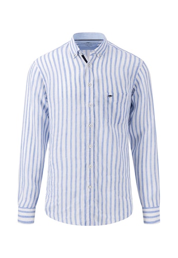 Fynch Hatton linne skjorta ljusblå/randig