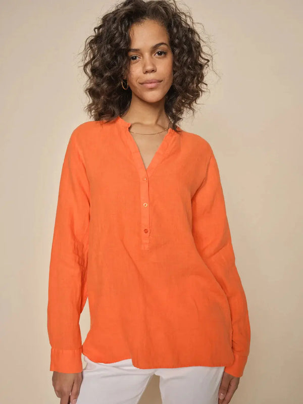 MosMosh Danna Linen Blus/ Firecracker-BK HERR