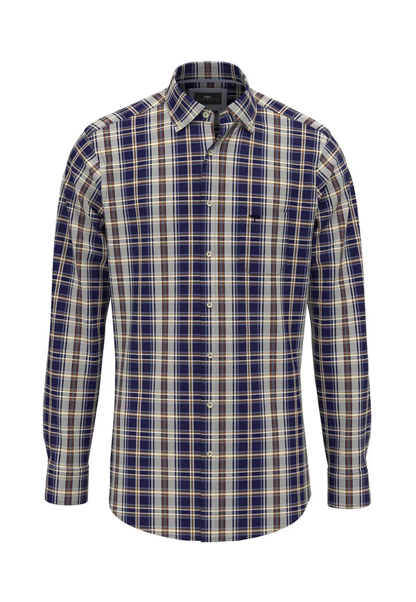 Fynch Hatton Skjorta Classic check mix navy - BK HERR