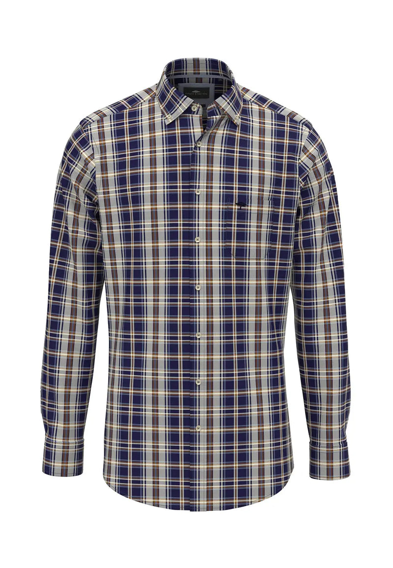 Fynch Hatton Skjorta Classic check mix navy-BK HERR