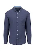 Fynch Hatton  Skjorta Premium Flanell Navy - BK HERR