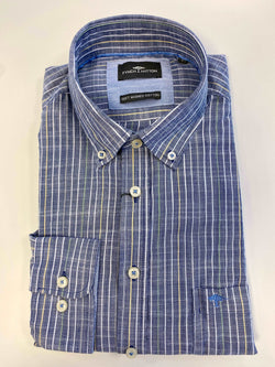 Fynch Hatton Skjorta Sporty slub-BK HERR