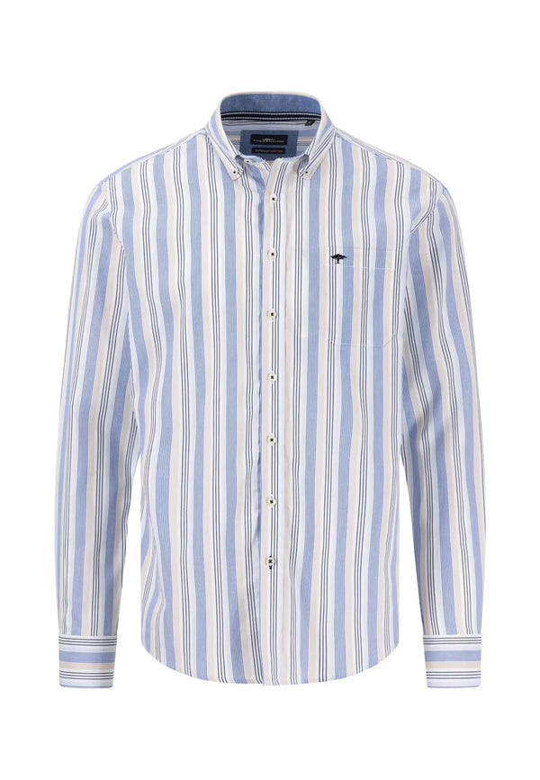 Fynch Hatton Skjorta poplin stripes-BK HERR