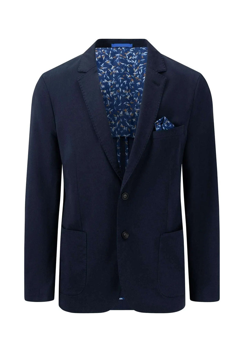 Fynch Hatton Twill blazer mörkblå-BK HERR