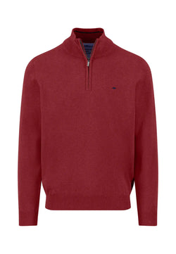 Fynch Hatton Zip tröja deep merlot Fynch-Hatton Textilhandels GmbH