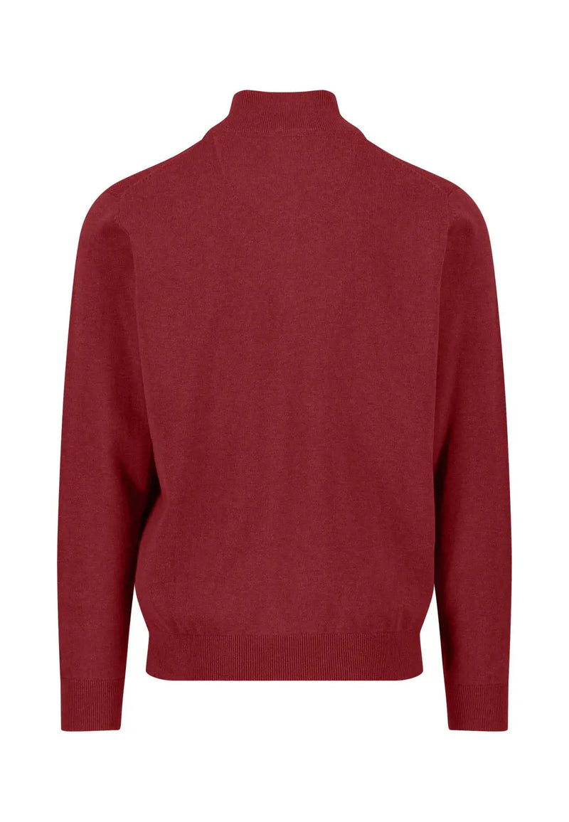 Fynch Hatton Zip tröja deep merlot Fynch-Hatton Textilhandels GmbH