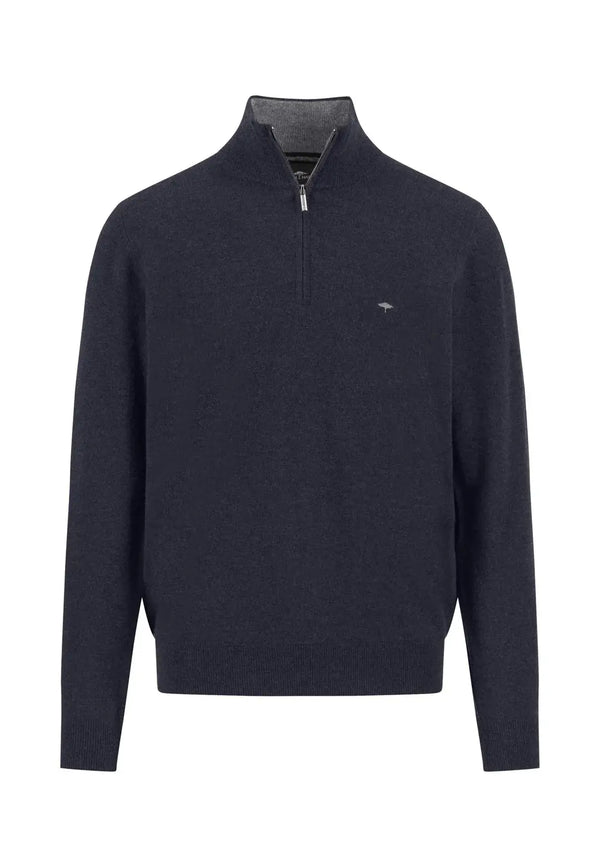 Fynch Hatton Zip tröja navy Merino Casmere Fynch-Hatton Textilhandels GmbH