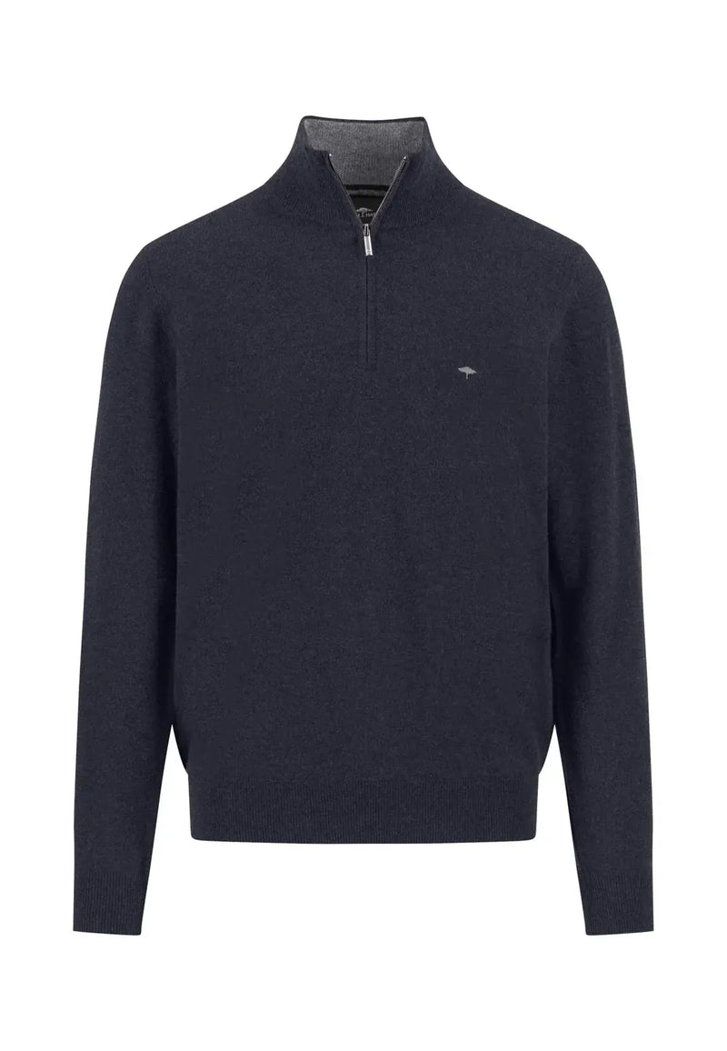 Fynch Hatton Zip tröja navy Merino Casmere Fynch-Hatton Textilhandels GmbH