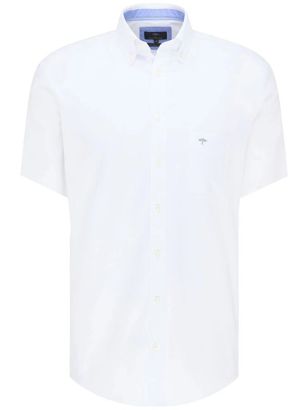 Fynch Hatton skjorta kort ärm bröstficka vit Fynch-Hatton Textilhandels GmbH