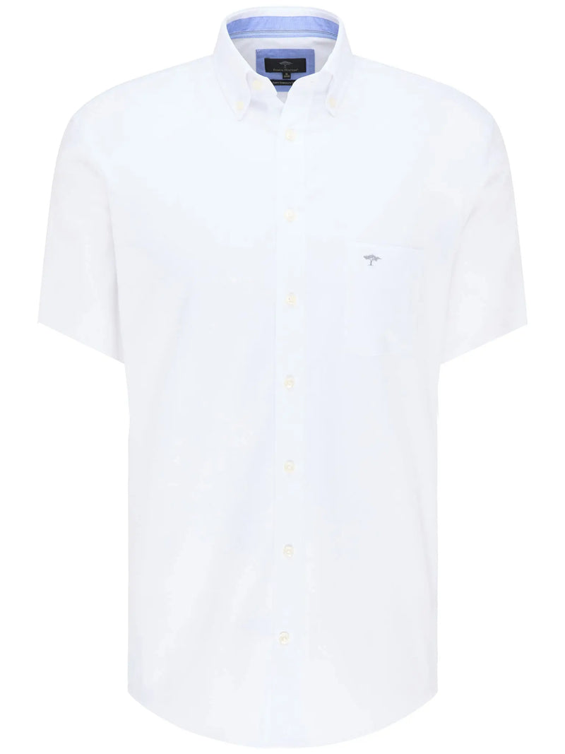 Fynch Hatton skjorta kort ärm bröstficka vit Fynch-Hatton Textilhandels GmbH