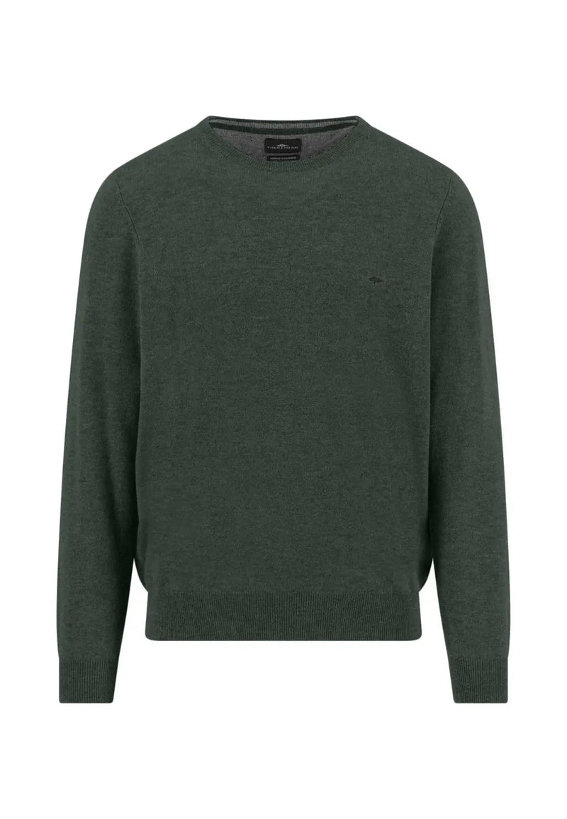 Fynch Hatton tröja rund hals Merino Cashmere grön Fynch-Hatton Textilhandels GmbH
