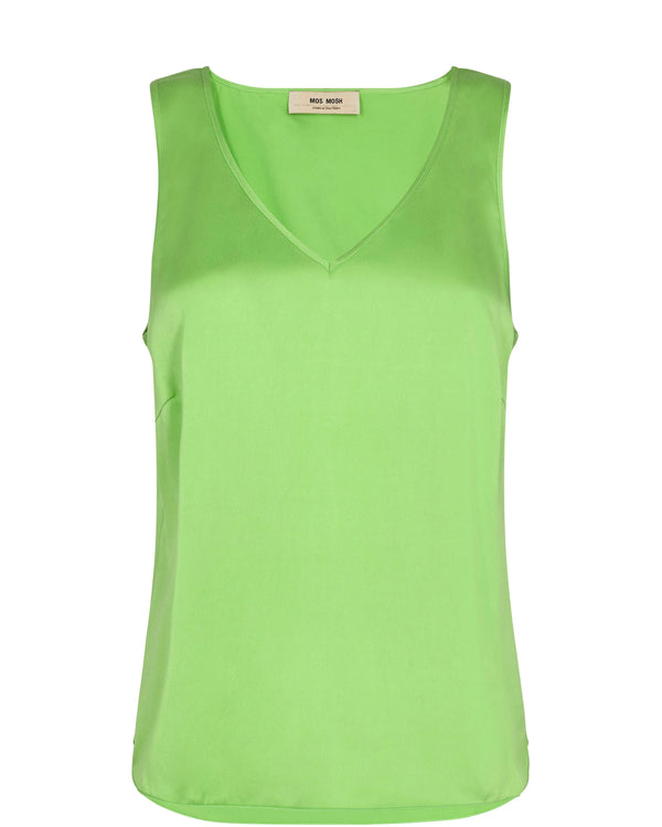 Astrid v-neck Silk tank top/Green flash-BK HERR