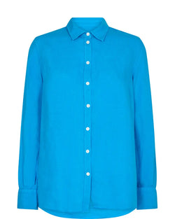 Karli Linen shirt Shirt | Mos Mosh | Blue Aster Mos Mosh