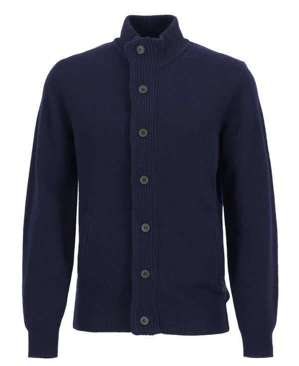 Barbour Essent Patch Zip Through Knitted Jumper / Blue Barbour