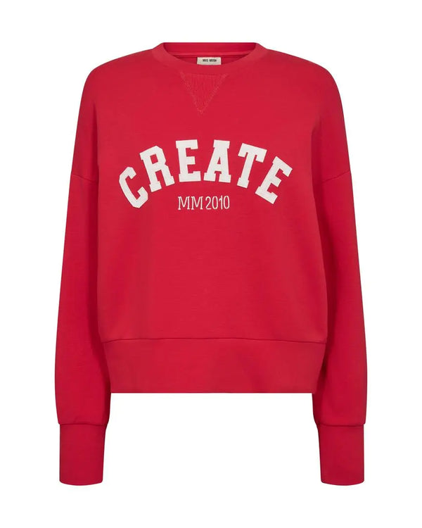 MosMosh / Celli O-LS Sweatshirt / Chinese red-BK HERR