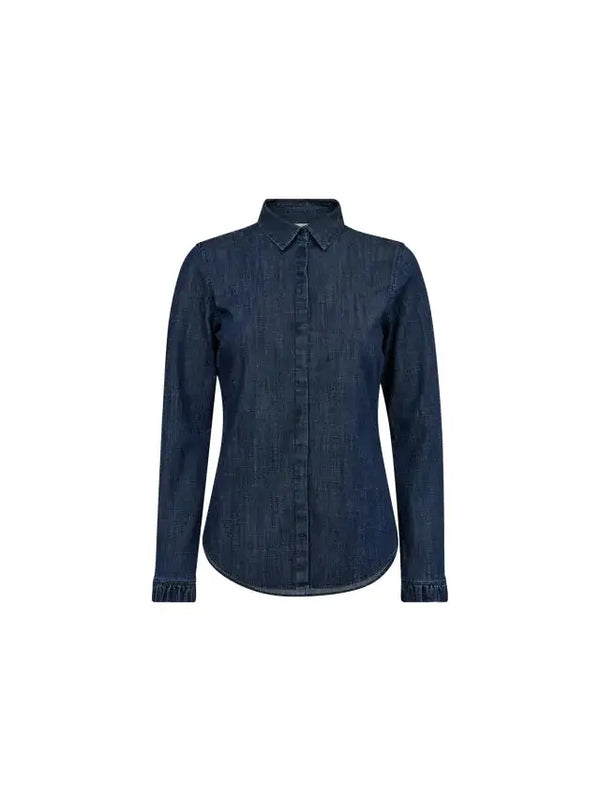 MosMosh Mattie Flip Denim Shirt  Denim-BK HERR