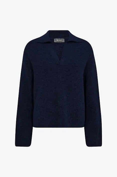 MosMosh Thora Aidi Polo Knit / Maritime Blue MosMosh