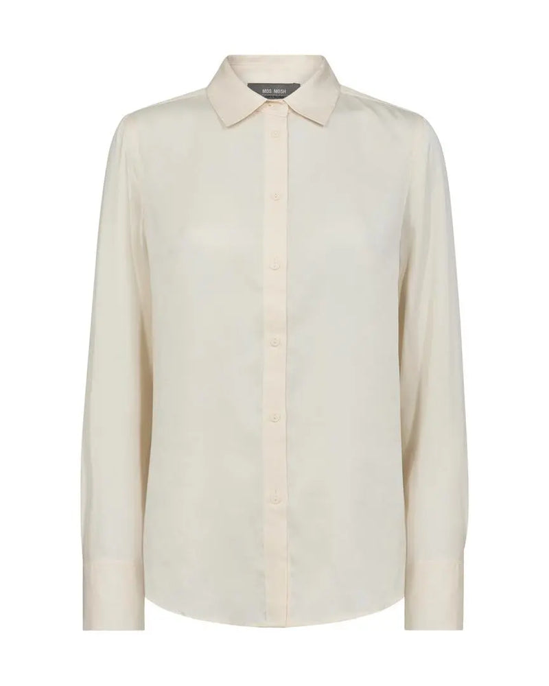 Mos Mosh skjorta Kether Cnet Shirt / Ecru-BK HERR