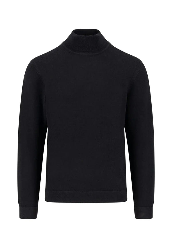 Polo-tröja | Fynch-Hatton |Svart merino ull Fynch-Hatton Textilhandels GmbH