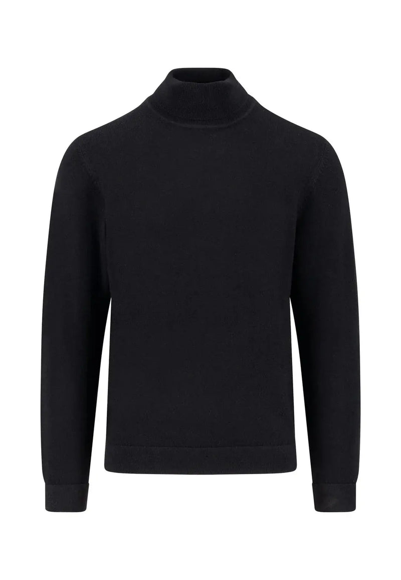 Polo-tröja | Fynch-Hatton |Svart merino ull Fynch-Hatton Textilhandels GmbH