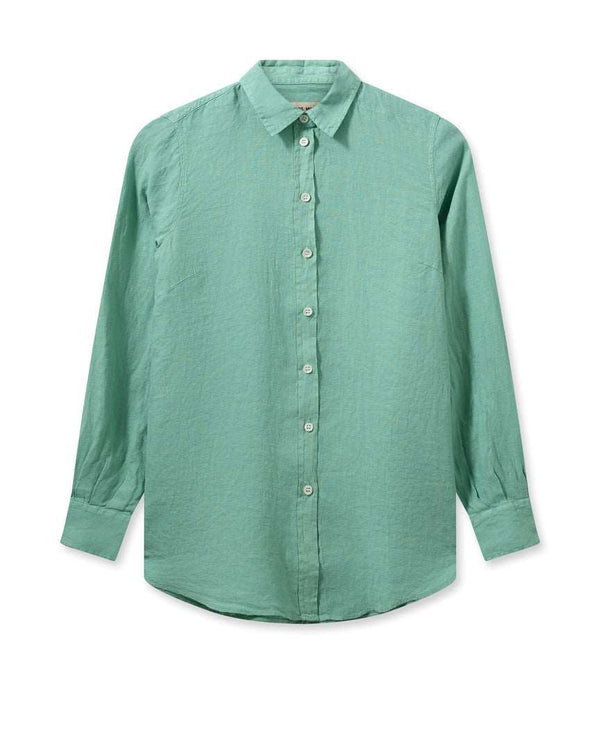 Karli Linen shirt Shirt | Mos Mosh | Wasabi