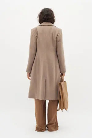 Inwear Thora lapel Coat / Sandy grey melange-BK HERR