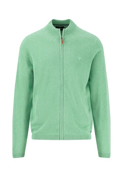 Zip Cardigan turf green air cotton-BK HERR