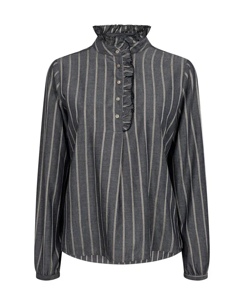 Mos Mosh blus Biles Stripe / blå-BK HERR