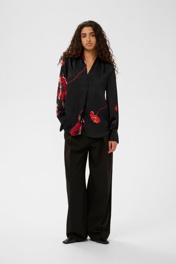 Inwear blus Dawn v-neck / Black Poppy Rose In Wear