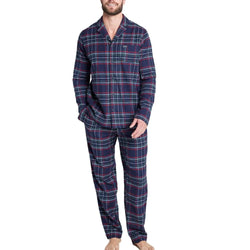 Jockey Flanell Pyjamas med långa ärmar och ben/ navy check Jockey