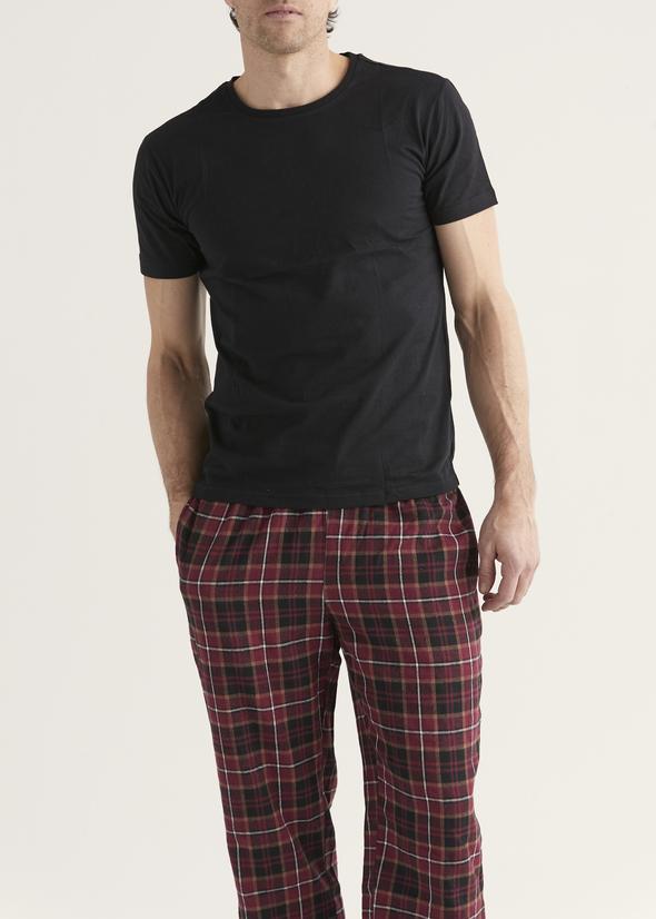 Erla Pyjamas med korta ärmar och långa ben blå/rödrutig