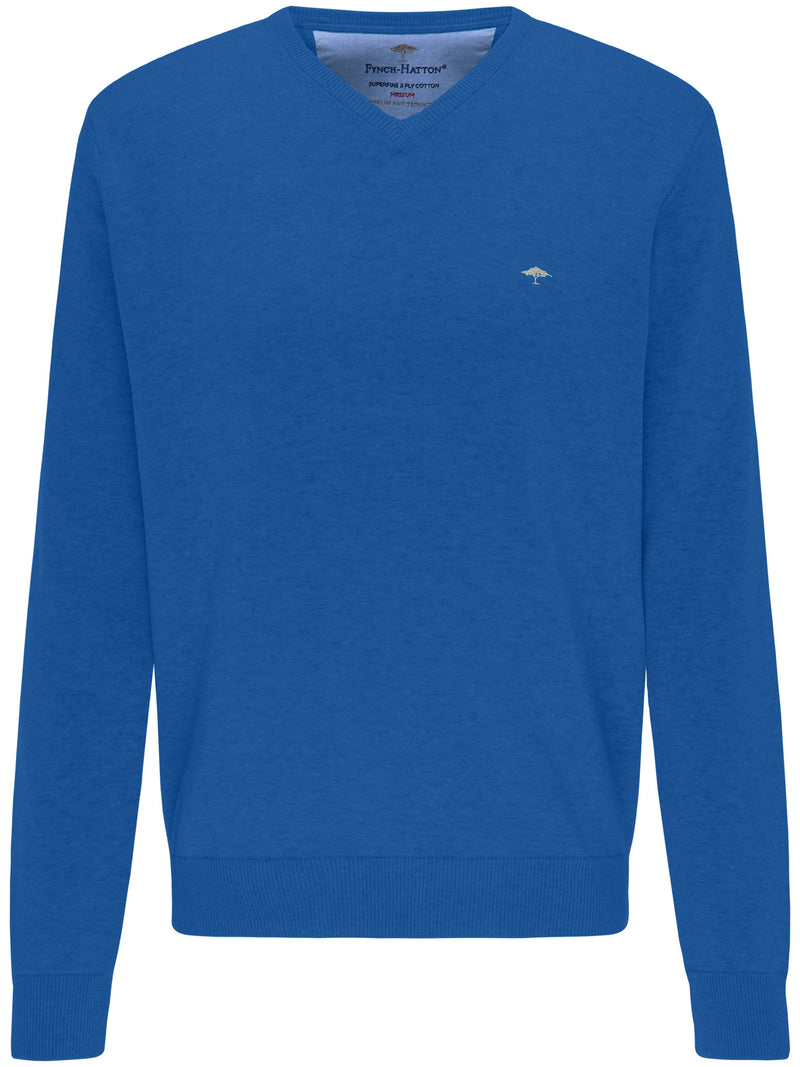 Fynch Hatton V-ringad tröja blå