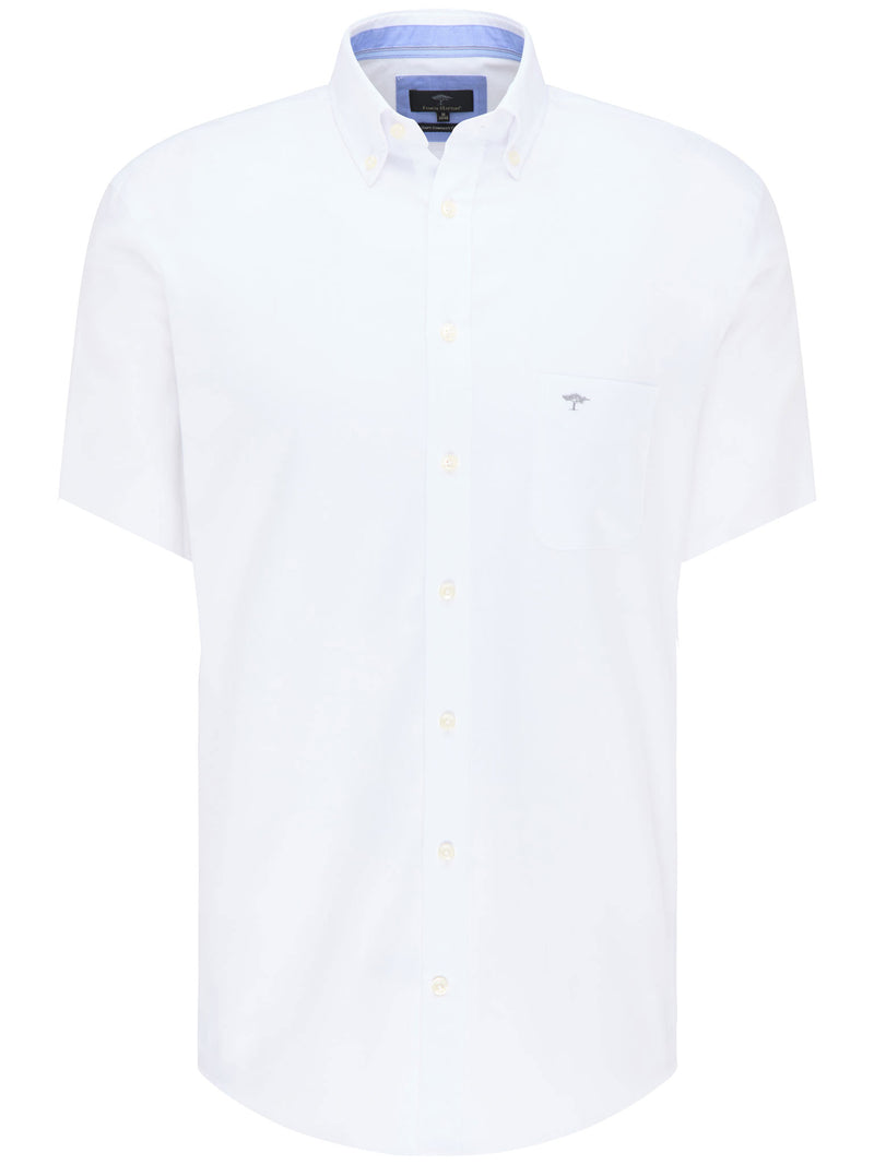 Fynch Hatton skjorta kort ärm bröstficka vit